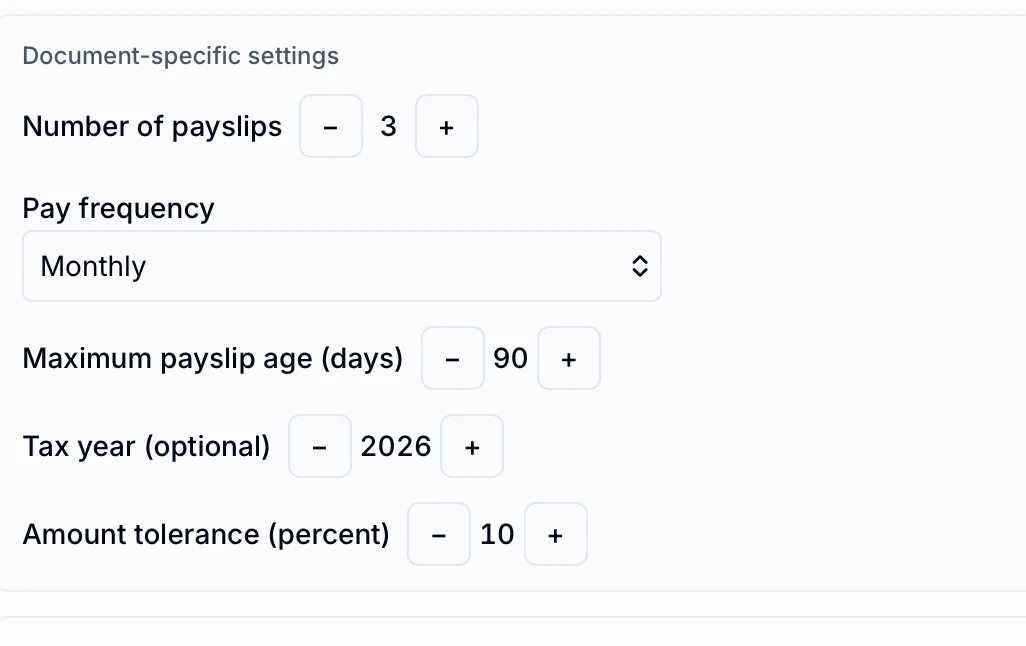 Real Keyholder configuration for document reporting periods and recency